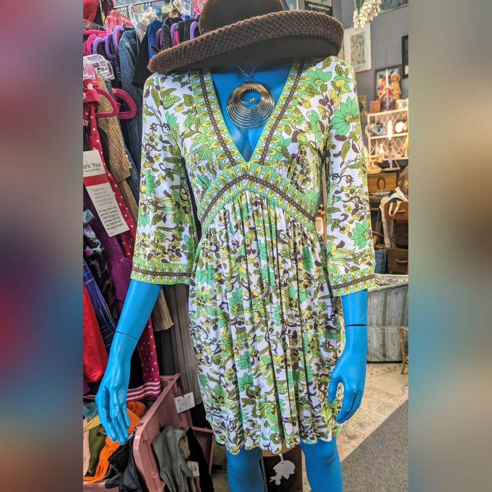 Vintage Milly Bergdorf Goodman Boho Mod Flower Power Dress Small